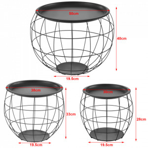 Cosuri living, set 3 buc marimi diferite cu blat detasabil - P65756983 - Img 2