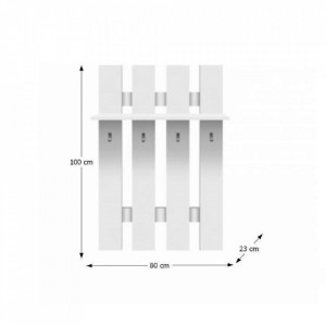 Cuier de perete, panel alb, 80x100x23 cm - TP147876 - Img 5
