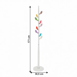 Cuier de podea, tip pom, alb, 30x30x171 cm - TP234464 - Img 11