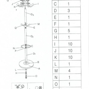 Cuier de podea, tip pom, alb, 37x37x175 cm - TP234457 - Img 3