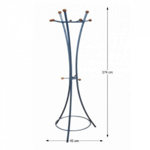 Cuier de podea, tip pom, argintiu, 45x45x174 cm - TP10017054 - Img 4