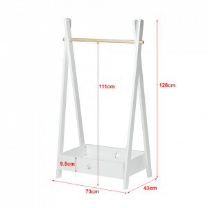 Cuier haine copii, 126 x 73 x 43 cm, alb - P80221892 - Img 5