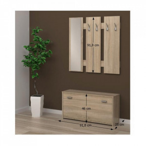 Cuier pentru hol, sonoma, 91x25x200 cm - TP185313 - Img 3