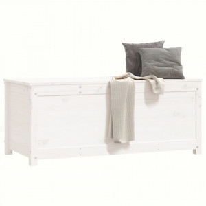 Cutie de depozitare, alb, 110x50x45,5 cm, lemn masiv de pin - V823540V - Img 4