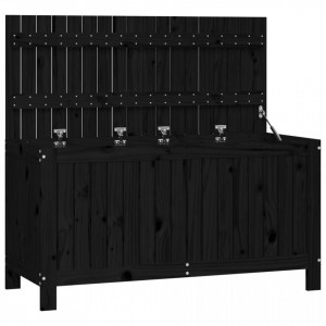 Cutie de depozitare grădină, negru, 115x49x60 cm lemn masiv pin - V823840V - Img 1