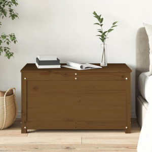Cutie de depozitare, maro miere, 80x40x45,5 cm, lemn masiv pin - V823537V - Img 3