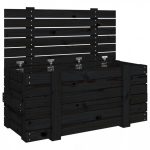 Cutie de depozitare, negru, 91x40,5x42 cm, lemn masiv de pin - V825002V - Img 1