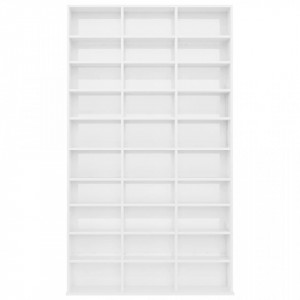 Dulap CD-uri, alb extralucios, 102x16x177,5 cm, lemn compozit - V801784V - Img 4