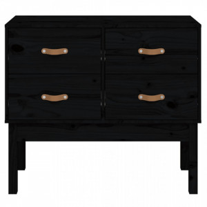 Dulap consolă, Negru, 90x40x78 cm, lemn masiv de pin - V821743V - Img 3