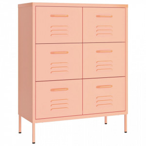 Dulap cu sertare, roz, 80x35x101,5 cm, oțel - V336148V