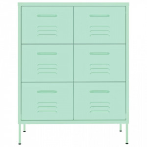 Dulap cu sertare, verde mentă, 80x35x101,5 cm, oțel - V336149V - Img 3
