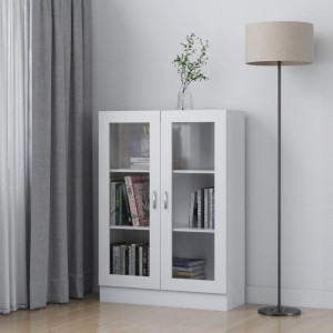 Dulap cu vitrina, alb, 82,5 x 30,5 x 115 cm, PAL - V802750V