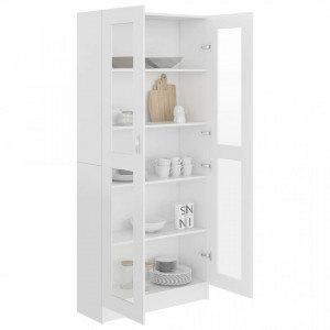 Dulap cu vitrină, alb, 82,5 x 30,5 x 185,5 cm, PAL - V802768V - Img 4