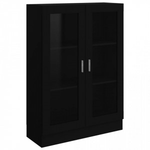 Dulap cu vitrina, negru, 82,5 x 30,5 x 115 cm, PAL - V802751V - Img 2