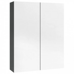 Dulap de baie cu oglindă, gri strălucitor, 60x15x75 cm, MDF - V331526V - Img 4
