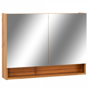 Dulap de baie cu oglinda si LED-uri, stejar 80 x 15 x 60 cm MDF - V323606V - Img 2