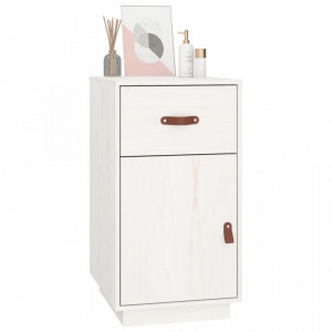 Dulap de birou, alb, 40x50x75 cm, lemn masiv de pin - V820098V - Img 4