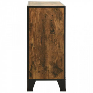 Dulap de depozitare în stil rustic,maro,72x36x82cm,metal și MDF - V335907V - Img 4