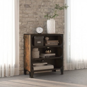 Dulap de depozitare ,maro rustic,72x36x82cm,metal și MDF - V335911V - Img 2