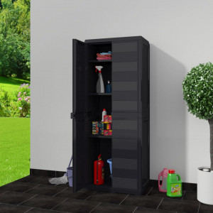 Dulap de depozitare pentru gradina, cu 3 rafturi, negru - V43702V - Img 2