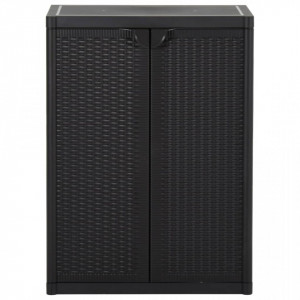 Dulap de depozitare pentru grădină, negru, 65x45x88 cm PP ratan - V151236V