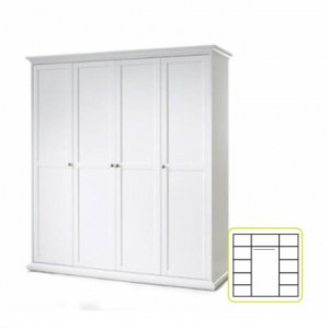 Dulap de haine, PAL înfoliat și MDF lăcuit, alb - TP149840 - Img 3
