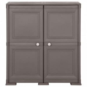 Dulap din plastic, 79x43x85,5 cm, gri, design de lemn - V340597V