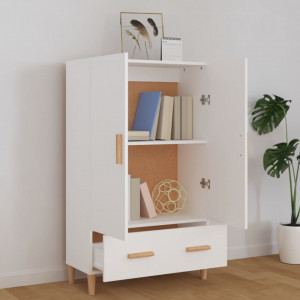 Dulap înalt, alb, 70x31x115 cm, lemn prelucrat - V812528V - Img 3