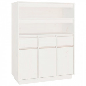 Dulap înalt, alb, 89x40x116,5 cm, lemn masiv de pin - V818216V - Img 1