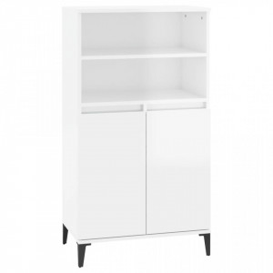 Dulap înalt, alb extralucios, 60x36x110 cm, lemn compozit - V821230V