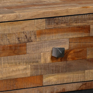 Dulap lateral cu 6 sertare, Tec masiv reciclat 70x30x76 cm - V245405V - Img 2