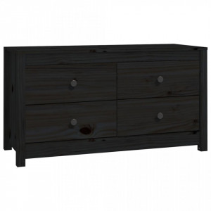 Dulap lateral, negru, 100x40x54 cm, lemn masiv de pin - V821778V