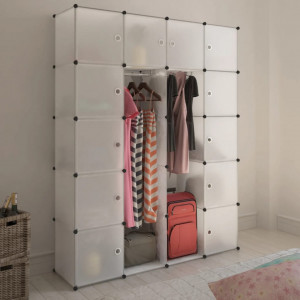 Dulap modular cu 14 compartimente alb 37 x 146 x 180,5 cm - V240500V - Img 1