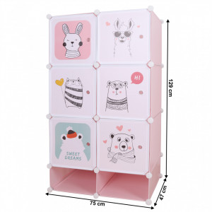 Dulap modular pentru copii, roz - TP288675 - Img 7