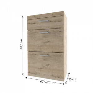 Dulap, pantofar, culoarea stejar, 60x35x98 cm - TP185585 - Img 5