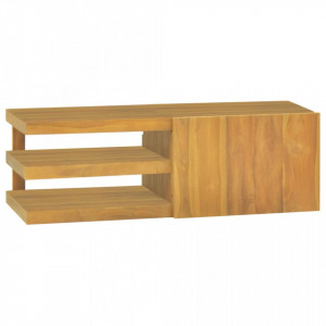 Dulap pentru baie de perete, 90x40x30 cm, lemn masiv de tec - V338256V - Img 2