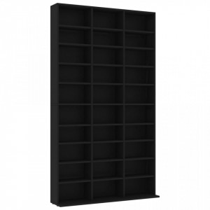 Dulap pentru CD-uri, negru, 102x16x177,5 cm, lemn compozit - V801779V