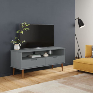 Dulap TV gri, 106x40x49 cm, lemn masiv de pin - V350533V - Img 2
