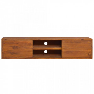 Dulap TV montat pe perete, 135 x 30 x 30 cm, lemn masiv de tec - V289085V - Img 3