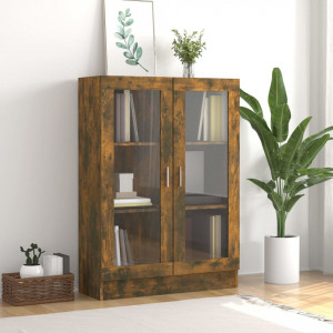 Dulap vitrină, stejar fumuriu, 82,5x30,5x115 cm, lemn prelucrat - V815618V - Img 2