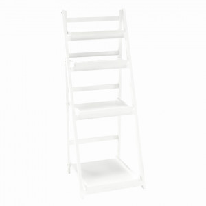 Etajeră multifuncţională, albă, lemn masiv - TP273595 - Img 1