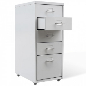 Fiset cu 5 sertare gri 68,5 cm otel - V20122V - Img 2