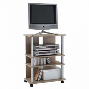 FMD Raft TV / Hi-Fi cu 3 compartimente, 65x40x79,2cm, stejar - V428801V - Img 2