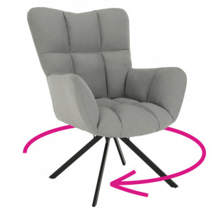 Fotoliu de design rotativ, gri și negru - TP257472 - Img 17