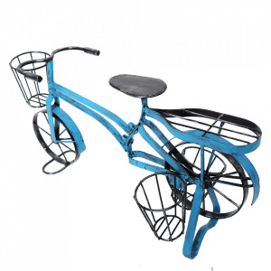 Ghiveci RETRO în formă de bicicletă, negru / albastru - TP285287 - Img 7