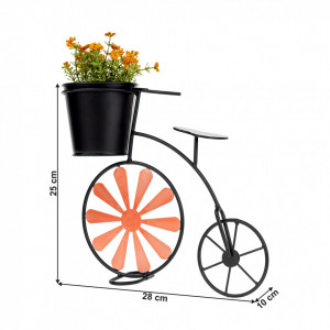 Ghiveci RETRO în formă de bicicletă, vişiniu / negru - TP285300 - Img 6
