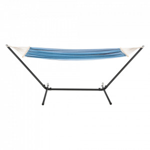 Hamac cu suport negru/albastru cu dungi 120 Kg - P75702628 - Img 4