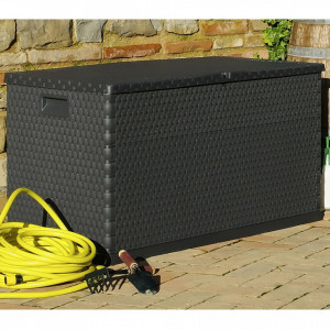 Lada de depozitare pentru gradina, antracit, 120 x 56 x 63 cm - V43711V - Img 4