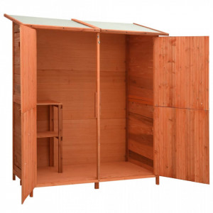 Magazie grădină pentru unelte, 136x75x160 cm, lemn masiv brad - V171451V - Img 1