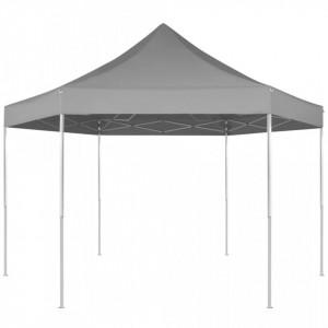 Marchiză pliabilă hexagonală, gri, 3,6 x 3,1 m - V42108V - Img 2